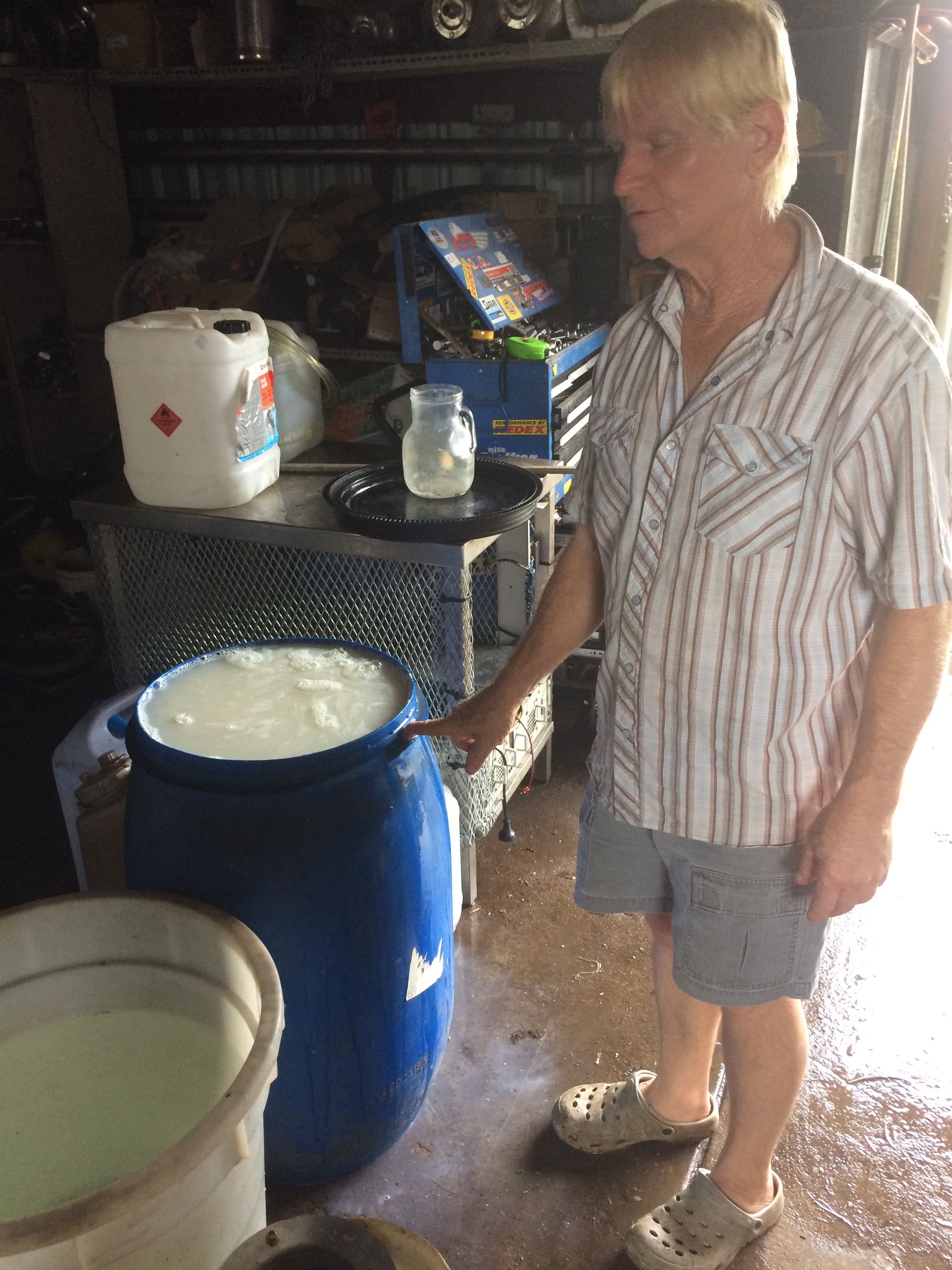 Blue drum of White product