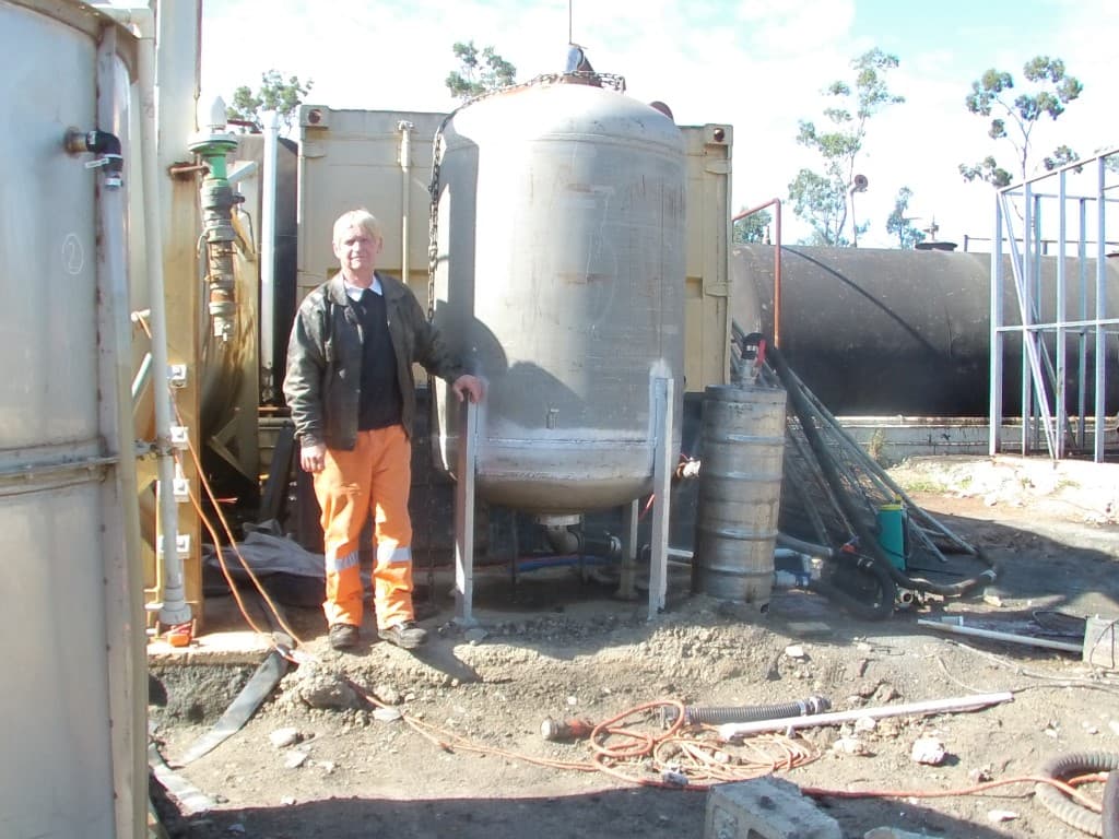 Joe with Oil Tech prototype Cells